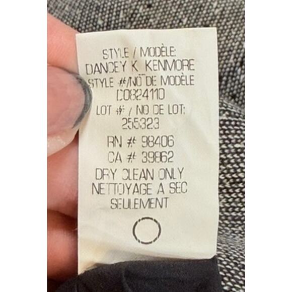 Theory Dancey K Tweed Blazer Sz 8 Black White Preppy Work Academia Capsule Brit - Picture 11 of 14